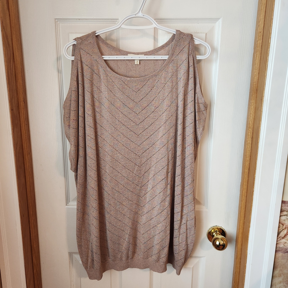 Elegant Tan Open Sleeve Top